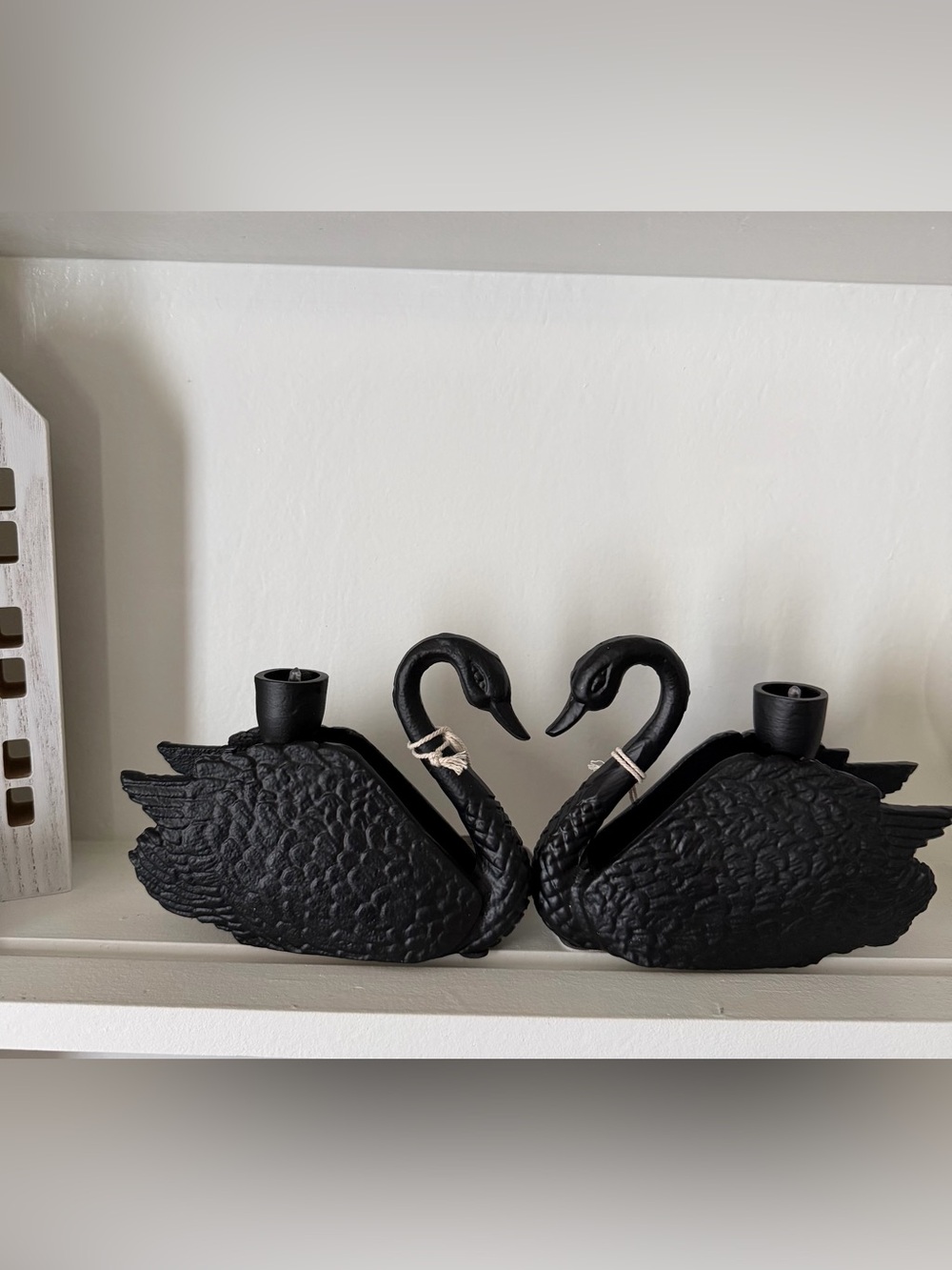Black Swan Candle Stick Holder set